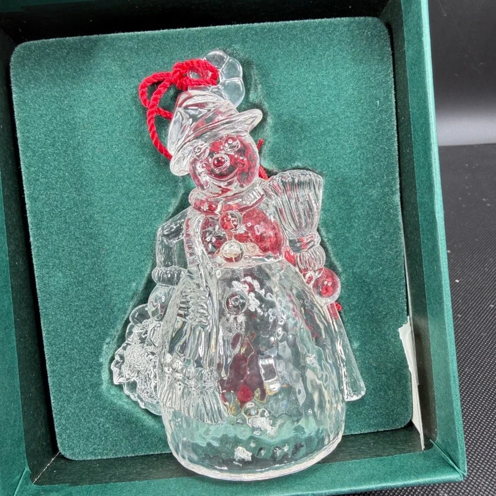 Marquis by Waterford Crystal Snowman Bell Ornament 1st‎ Issue Germany Boxed